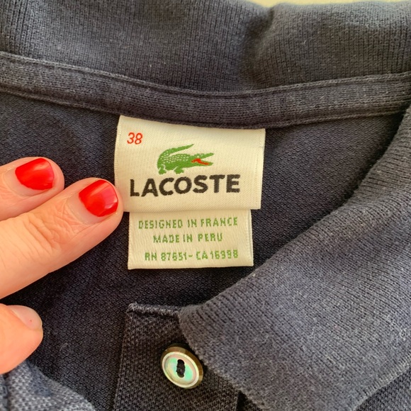 Women’s size 38 Lacoste shirt black and navy - Picture 3 of 4